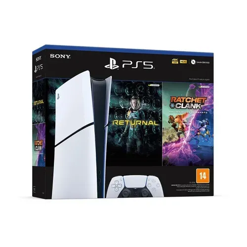 [App] Console Playstation 5 Slim, Ssd 1tb, Edio Digital, Branco + 2 Jogos Digitais - 1000038914